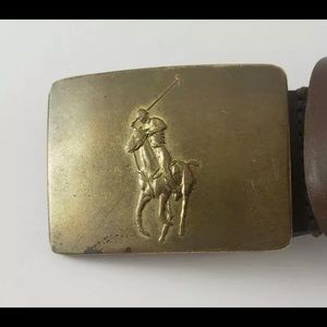 Ralph Lauren Brass Vintage Polo Pony belt